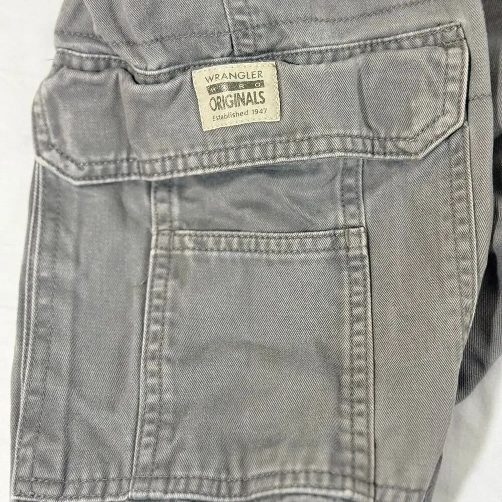 Wrangler Hero Cargo Pants Mens 40x30 Gray Cotton Utility Workwear Gorpcore